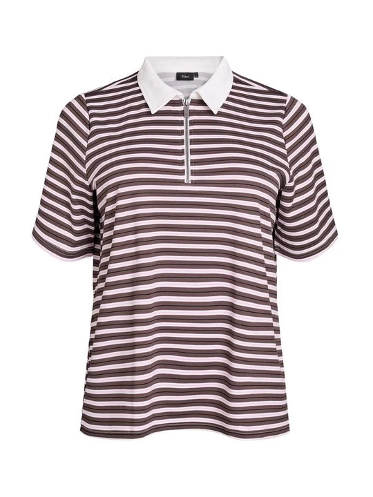 Foto van product Poloshirt Zizzi gemêleerd bruin