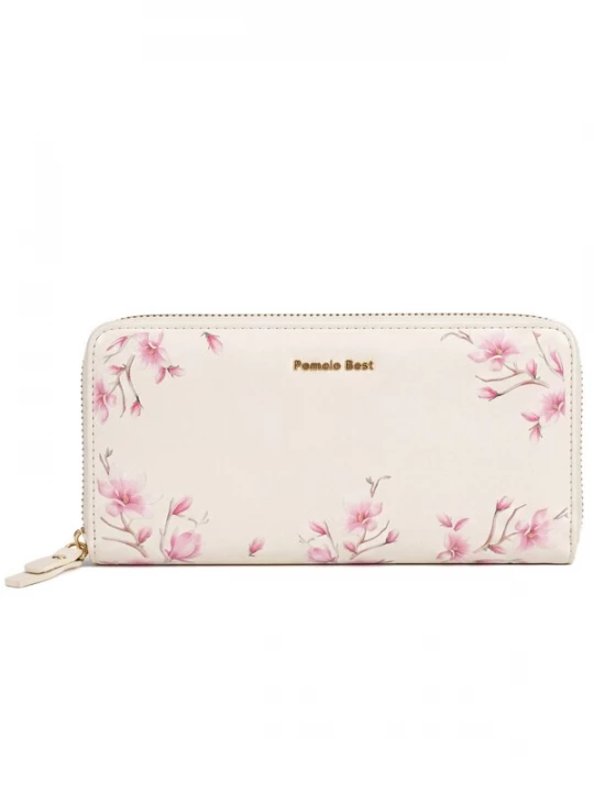 Foto van product Pomelo Best Portemonnee 'Pomelo Best Portemonnaie Damen mit Blumenprint' lichtbeige