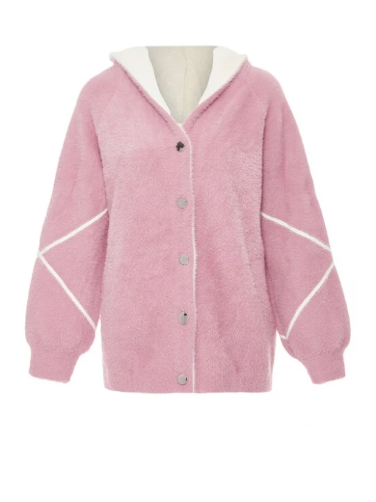 Foto van product Poomi Fleece jas crème / rosa