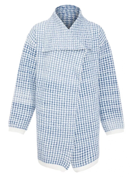 Foto van product Poomi Gebreid vest blauw / wolwit