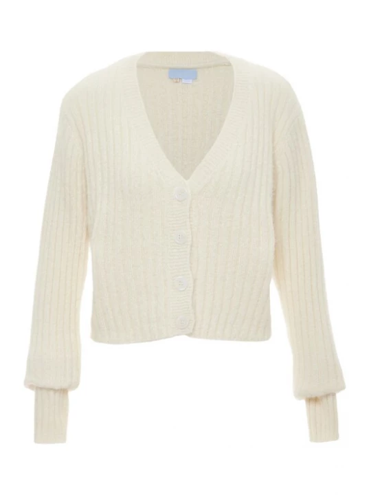 Foto van product Poomi Gebreid vest wolwit