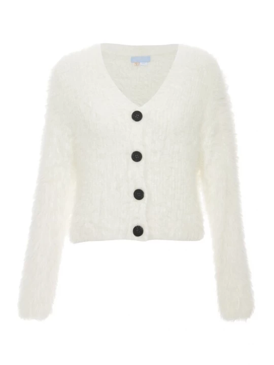 Foto van product Poomi Gebreid vest zwart / wit