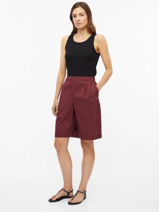 Foto van product Popeline bermuda broek met plooien s.Oliver rood