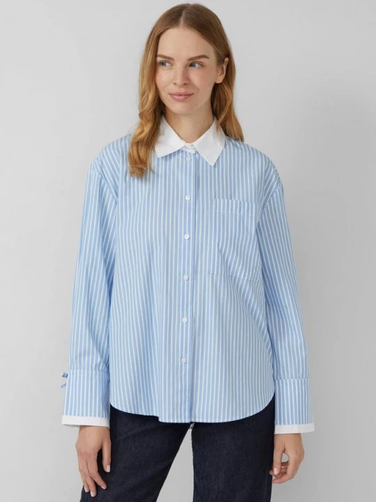 Foto van product Popeline blouse in een ontspannen pasvorm met manchetten s.Oliver