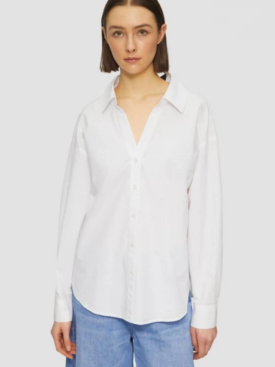 Foto van product Popeline blouse in een relaxed fit met strik s.Oliver wit