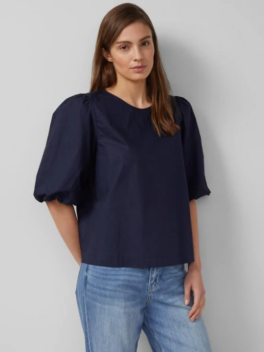 Foto van product Popeline blouse met ballonmouwen s.Oliver blauw