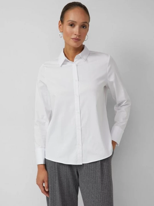 Foto van product Popeline blouse met omgeslagen manchetten s.Oliver wit