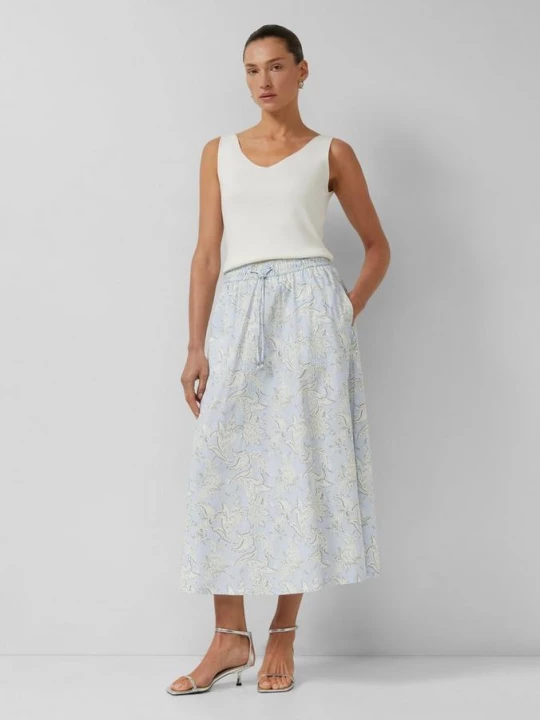 Foto van product Popeline midirok met elastische tailleband s.Oliver