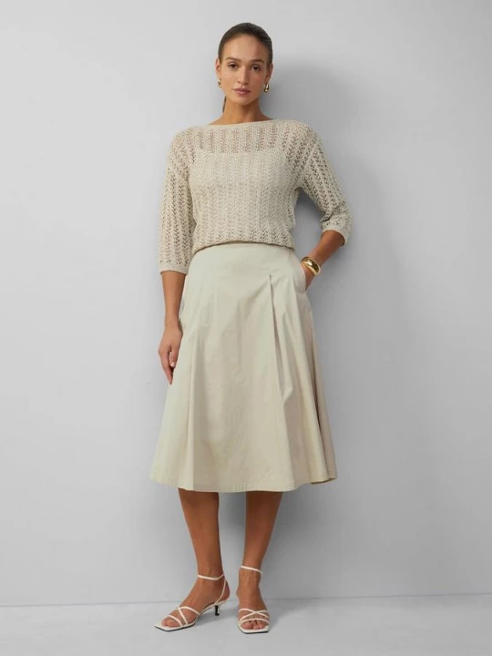 Foto van product Popeline rok met een relaxed fit en elastische band s.Oliver beżowy