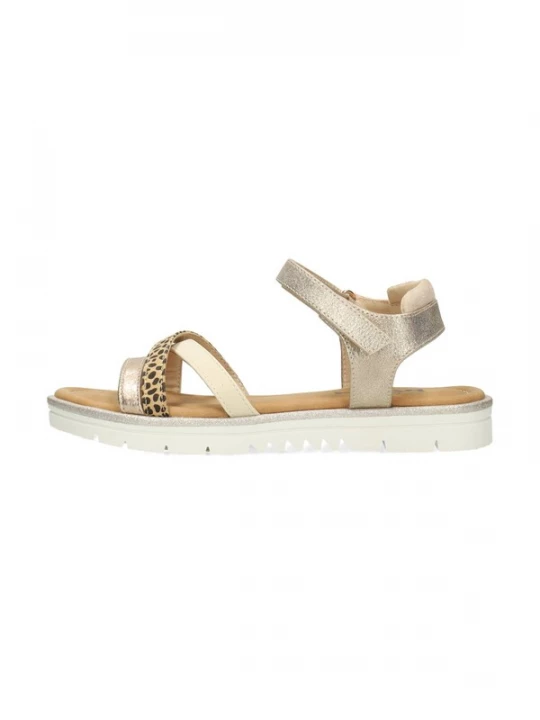 Foto van product POSH by Poelman Sandalen beige / goud / zwart