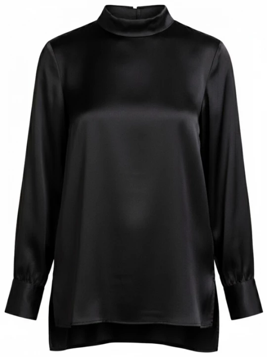 Foto van product Posh Gear Blouse 'Seidenbluse Satinoseta' zwart