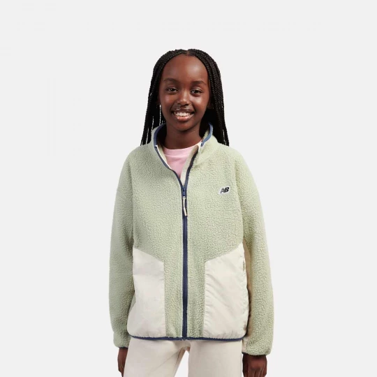 Foto van product Premium Borg Fleece Zip Thru Funnel New Balance beżowy
