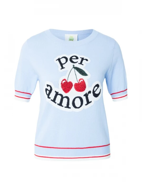 Foto van product PRINCESS GOES HOLLYWOOD Trui lichtblauw / smaragd / rood / wit