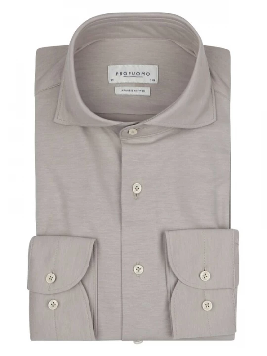 Foto van product Profuomo Overhemd 'Japanese Knitted' beige