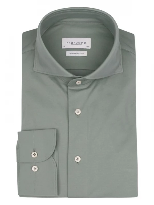 Foto van product Profuomo Overhemd 'Japanese Knitted' groen