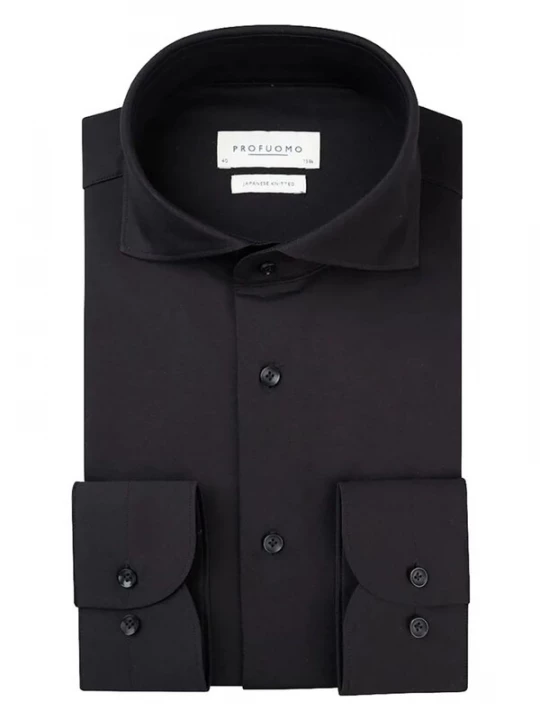 Foto van product Profuomo Overhemd 'Japanese Knitted' zwart