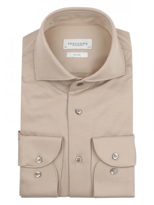 Foto van product Profuomo Overhemd 'Knitted' beige