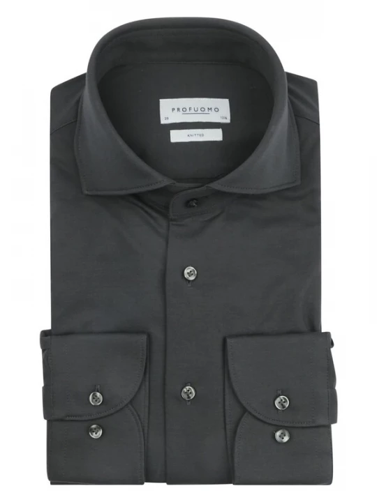 Foto van product Profuomo Overhemd 'Knitted' donkergroen