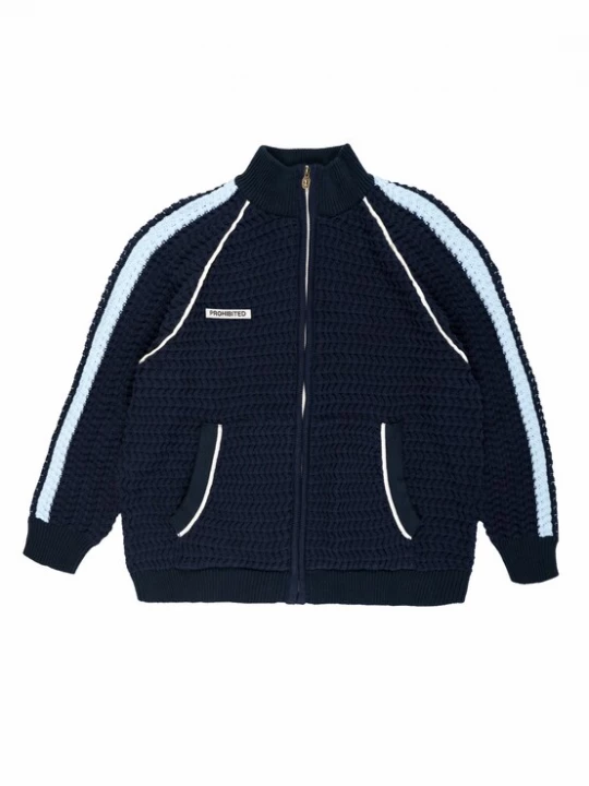 Foto van product Prohibited Gebreid vest 'Trail Braking' navy / azuur