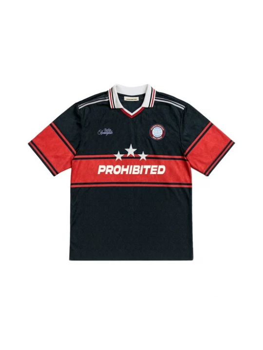 Foto van product Prohibited Shirt 'Basler' rood / zwart / wit