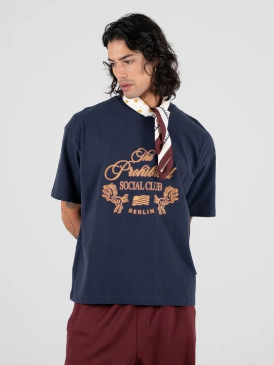 Foto van product Prohibited Shirt 'Clubhouse' navy / cappuccino / lichtbruin