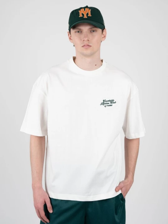 Foto van product Prohibited Shirt 'Coffee and Bagels' donkergroen / wit