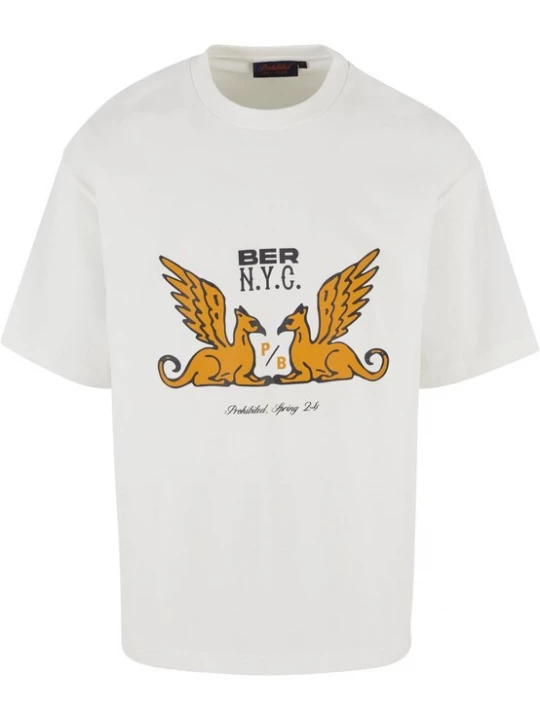 Foto van product Prohibited Shirt 'Griffin' safraan / zwart / wit