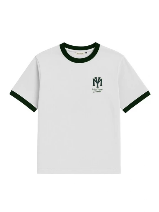 Foto van product Prohibited Shirt 'Modern Yuppies' donkergroen / offwhite