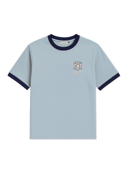 Foto van product Prohibited Shirt 'Modern Yuppies' lichtbeige / marine / lichtblauw / wit