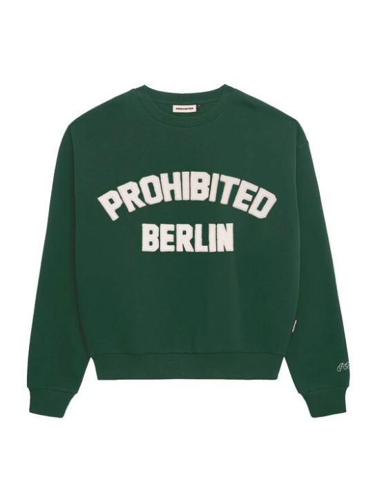 Foto van product Prohibited Sweatshirt 'Berlin' donkergroen / wolwit