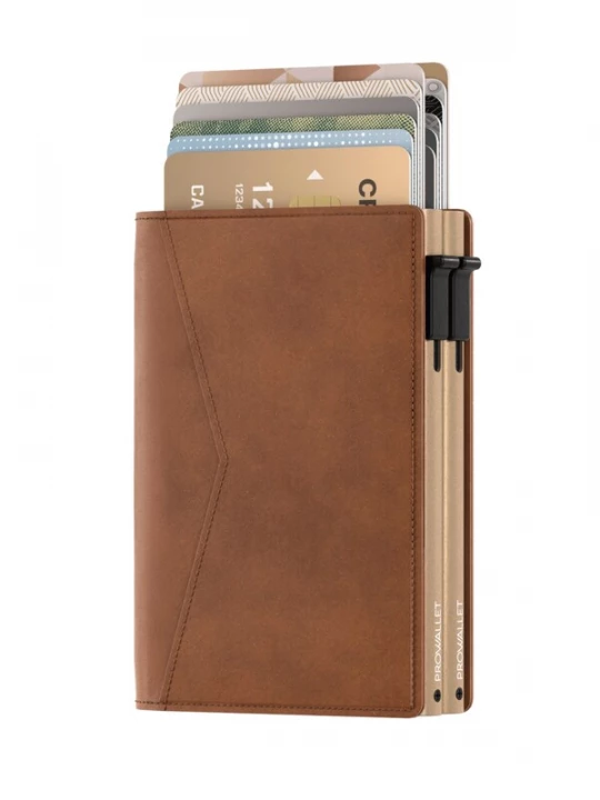 Foto van product Prowallet Portemonnee 'Pasjeshouder Double' cognac