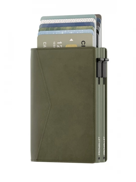 Foto van product Prowallet Portemonnee 'Pasjeshouder Double' olijfgroen