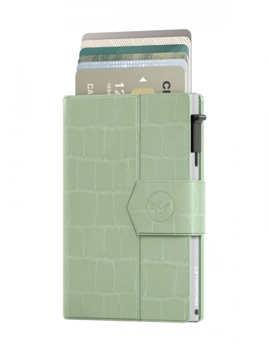 Foto van product Prowallet Portemonnee 'Pasjeshouder Plus Croco' mintgroen