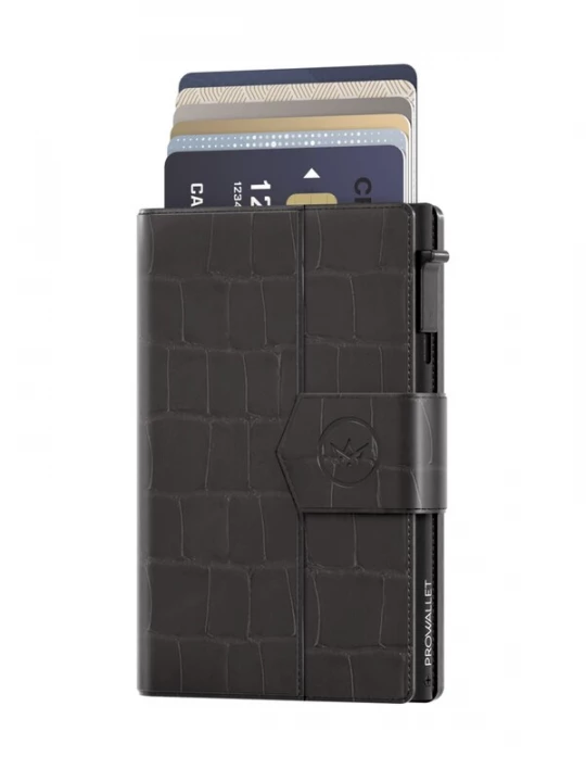 Foto van product Prowallet Portemonnee 'Pasjeshouder Plus Croco' zwart