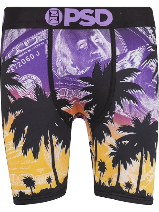 Foto van product PSD Boxershorts 'Benji' goudgeel / lila / zwart