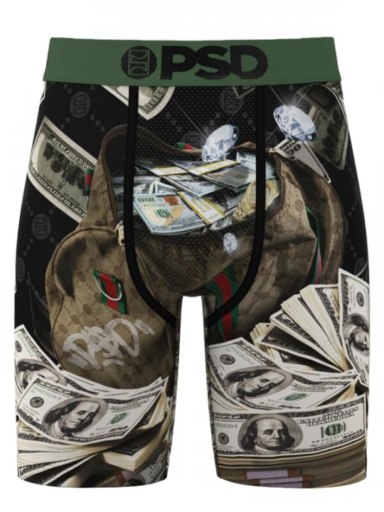 Foto van product PSD Boxershorts 'CATCH A BAG' bruin / groen / wit