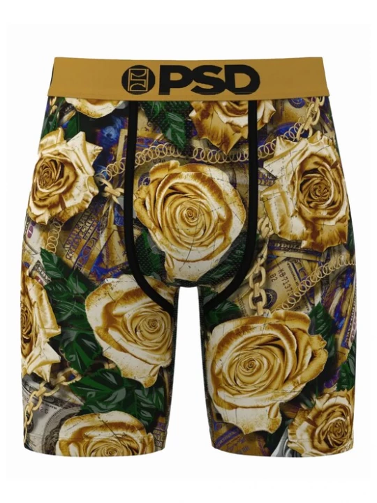Foto van product PSD Boxershorts 'Golden Petals' mosterd / lichtgeel / donkergroen / zwart