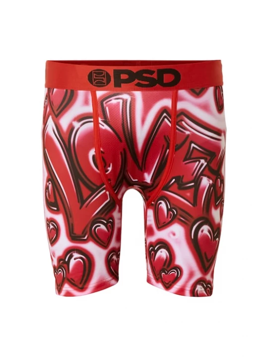 Foto van product PSD Boxershorts 'Love Core' rosa / bloedrood / zwart / wit
