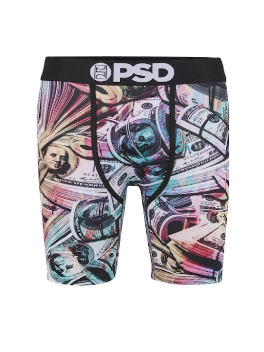 Foto van product PSD Boxershorts 'Money Chalk' turquoise / lichtlila / abrikoos / zwart