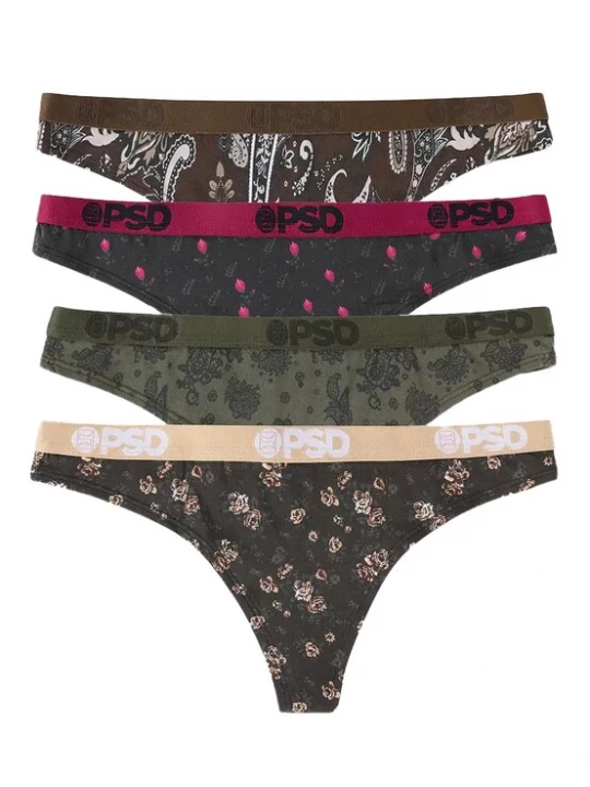 Foto van product PSD String 'Floanda' beige / kaki / bordeaux / natuurwit