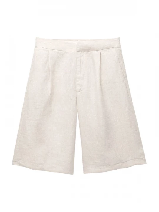 Foto van product Pull&Bear Bandplooibroek natuurwit