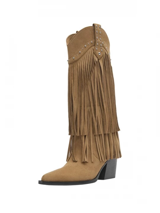 Foto van product Pull&Bear Cowboylaarzen camel / zilver