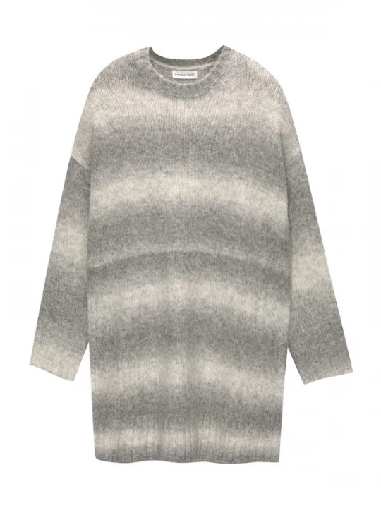 Foto van product Pull&Bear Gebreide jurk lichtbeige / grijs
