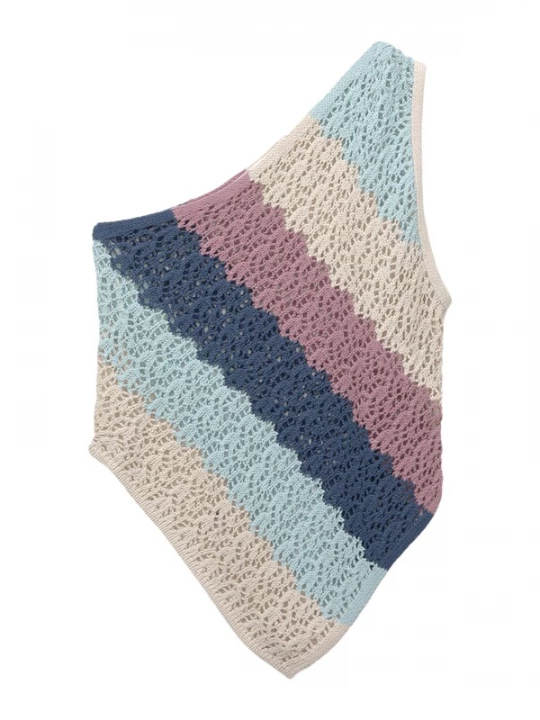 Foto van product Pull&Bear Gebreide top crème / navy / turquoise / oudroze