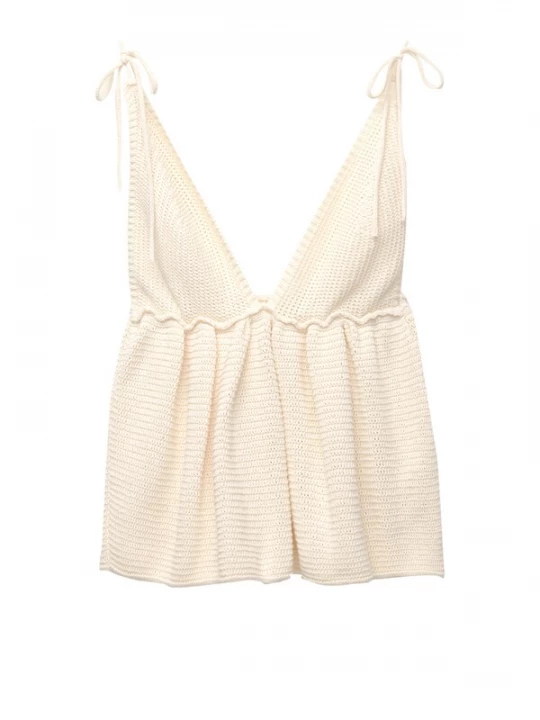 Foto van product Pull&Bear Gebreide top ecru