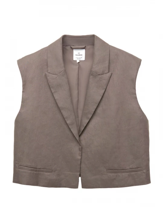 Foto van product Pull&Bear Gilet donkerbeige