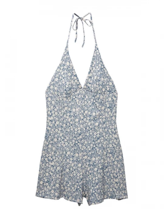 Foto van product Pull&Bear Jumpsuit blauw / wit