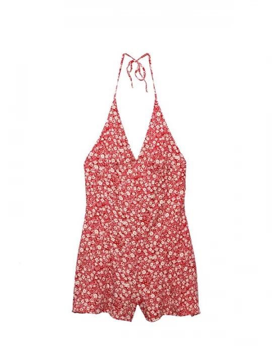 Foto van product Pull&Bear Jumpsuit cranberry / wit