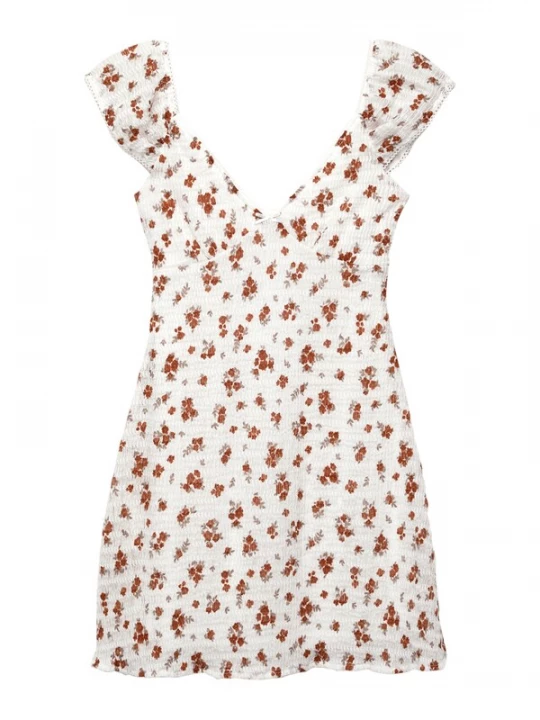Foto van product Pull&Bear Jurk cognac / brokaat / wit