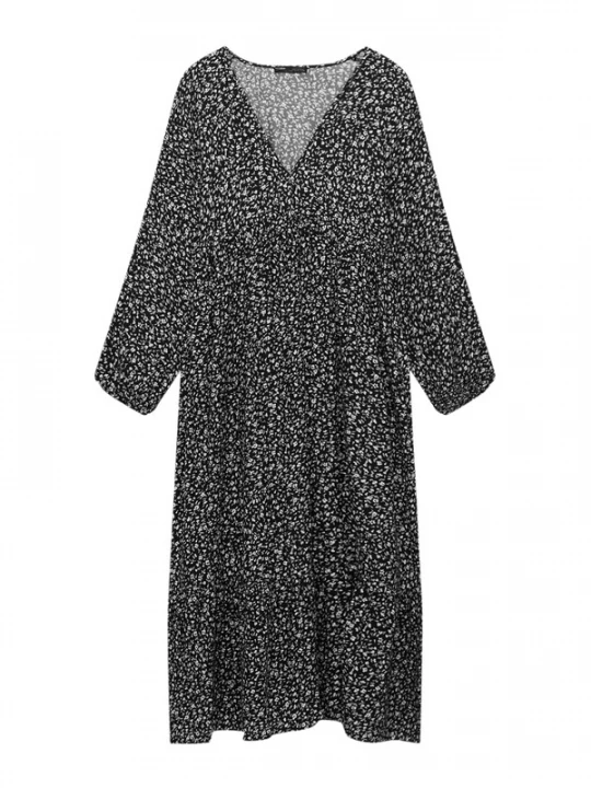 Foto van product Pull&Bear Jurk olijfgroen / zwart / wit